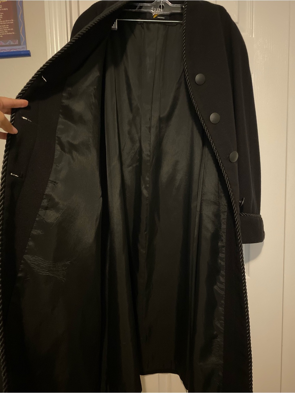 JOD Black Cape Coat with Rope Trim Detail size petite